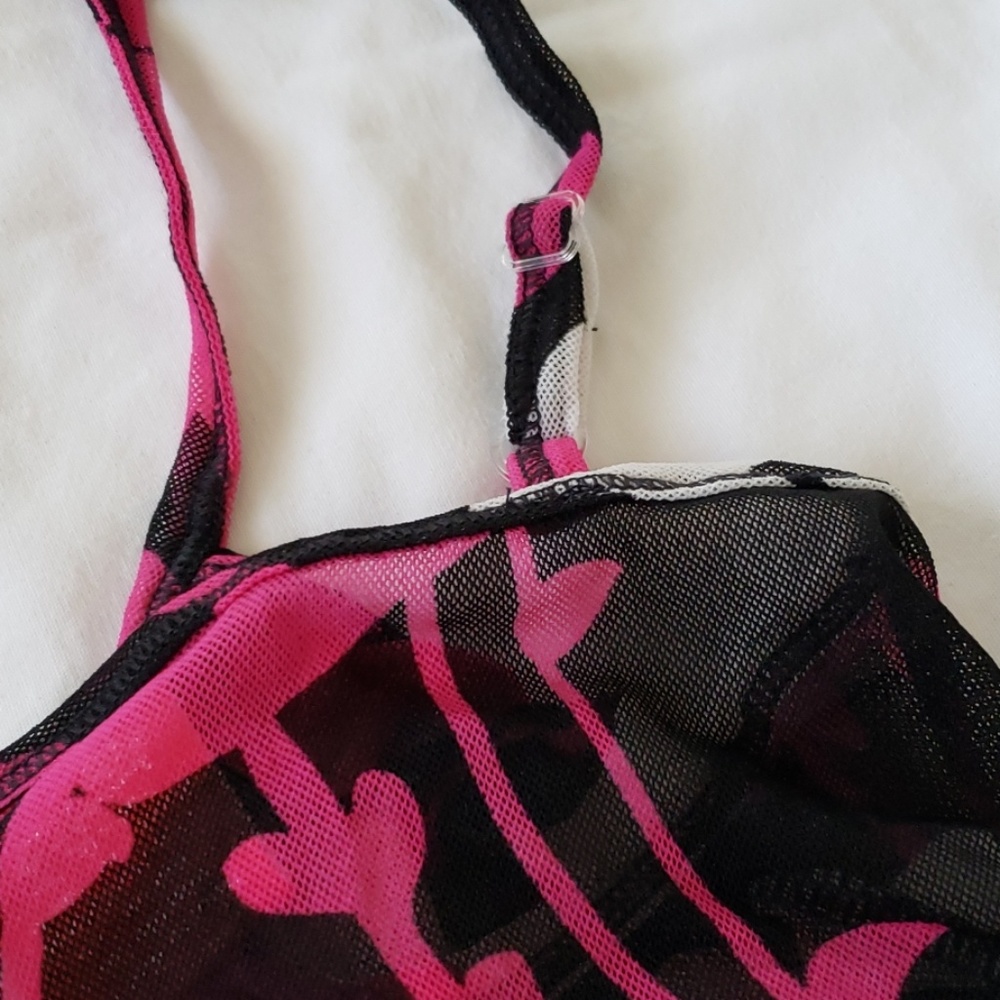 Babydoll Nighty  Pink/Black/White by ELLE - Picture 7 of 7